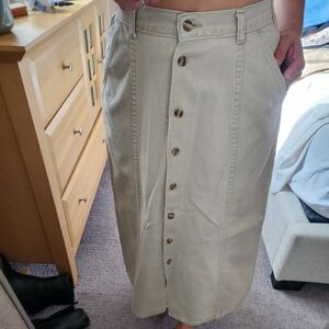 Tan Cotton Maxi Skirt